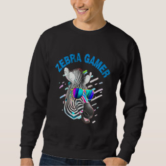 Sudadera Diseño gráfico de cebra gamer para niños gamers_1