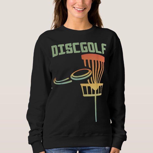 Sudadera Diseño gráfico de disco retro de golf Frolf Frisbe (Anverso)