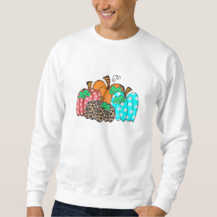Sudadera Diseño gráfico de estampado de leopardo de calabaz