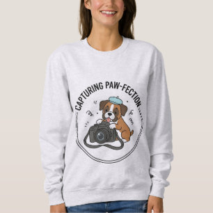 Sudadera Diseño Gráfico de Fotógrafo Perro Boxer Kawaii