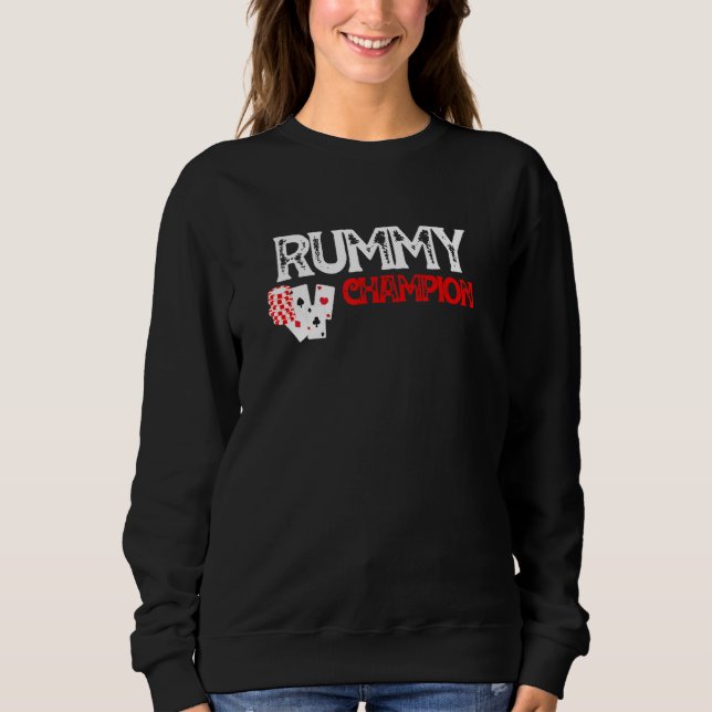 Sudadera Diseño gráfico de la tarjeta de juegos Rummy Champ (Anverso)