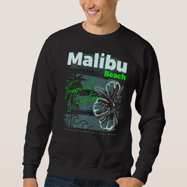 Sudadera Diseño gráfico de Malibu Beach California (Anverso)