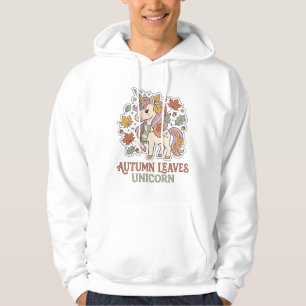 Sudadera Diseño gráfico de merch de unicornio hojas de otoñ