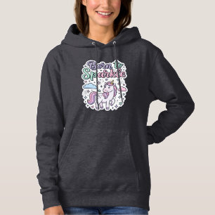 Sudadera Diseño gráfico de merch Unicornio nacido para bril