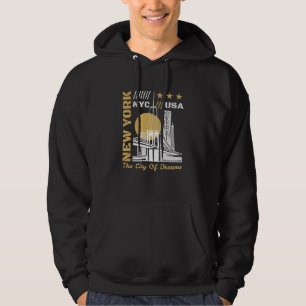 Sudadera Diseño gráfico de viaje del horizonte de la ciudad