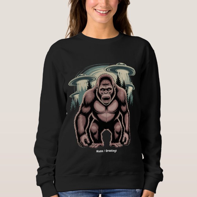 Sudadera Diseño gráfico divertido Bigfoot Sasquatch Alien U (Anverso)