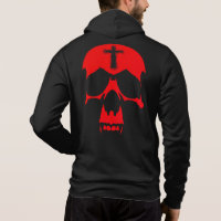 Diseño gráfico gótico del cráneo rojo del demonio