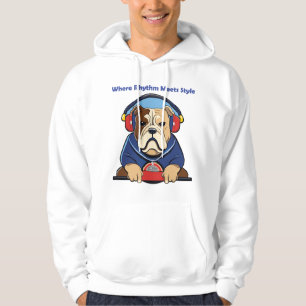 Sudadera Diseño gráfico inspirado en la música y el perro