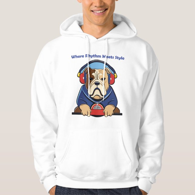 Sudadera Diseño gráfico inspirado en la música y el perro (Anverso)