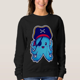 Sudadera Diseño infantil de pulpo pirata lindo (C)