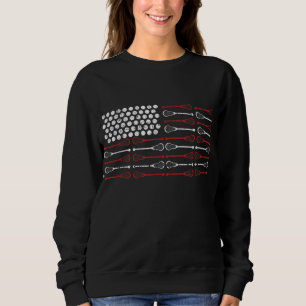Sudadera Diseño Lacrosse American Flag Lax Mom