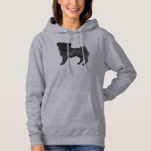 Sudadera Diseño lindo de pug de raza mops de color de abrig