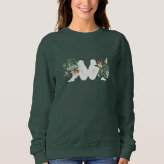Sudadera Diseño minimalista de naturaleza con hojas y pájar