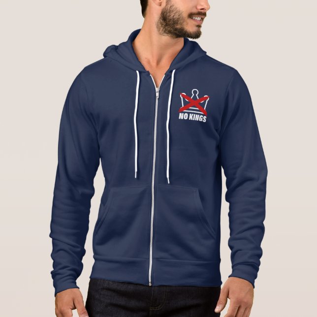 Sudadera Diseño minimalista Zip 'No Kings'  (Anverso)