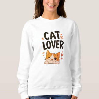 Sudadera Diseño Mínimo de Gato Lindo para Amantes de Gatos