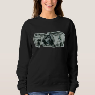 Sudadera Diseño moderno de billete de $100 arrugado