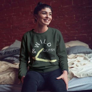 Sudadera Diseño Moderno De Gato Salvaje Y Gutsy Audaz Perso