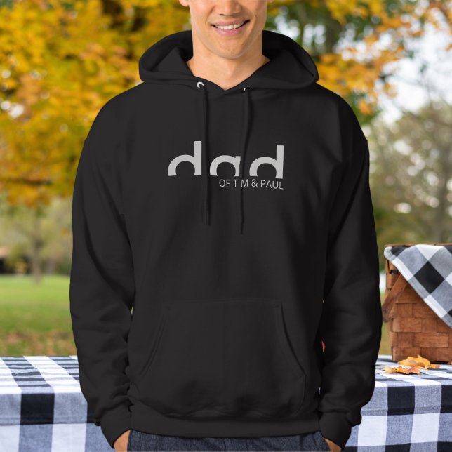 Sudadera Diseño moderno y simple de papá con nombres de niñ (Subido por el creador)