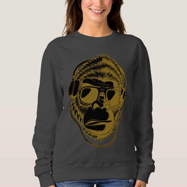 Sudadera Diseño musical de Gorilla Music Guay (Anverso)