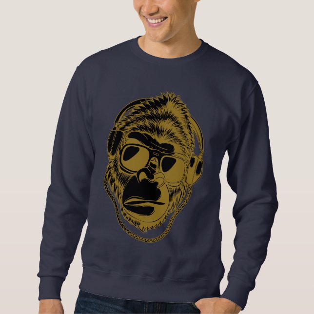 Sudadera Diseño musical de Gorilla Music Guay (Anverso)