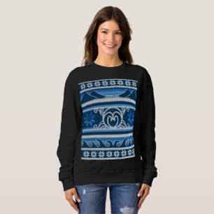 Sudadera Diseño nórdico azul invernal