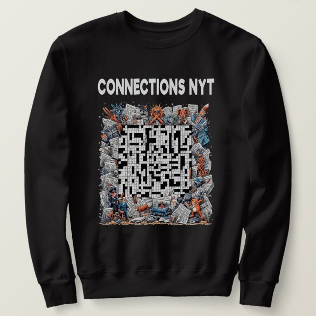 Sudadera Diseño NYT de conexiones elegantes negro (Anverso del diseño)