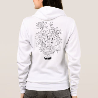 Sudadera Diseño oscuro en fondo blanco, gráfico en la parte