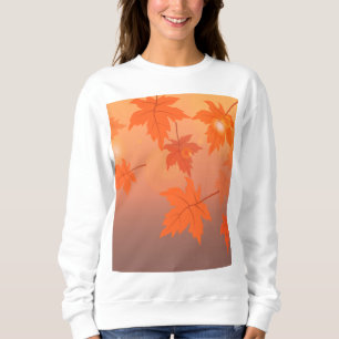 Sudadera Diseño otoñal con hojas de arce y efecto bokeh
