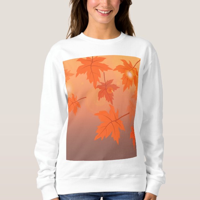 Sudadera Diseño otoñal con hojas de arce y efecto bokeh (Anverso)
