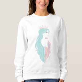 Sudadera Diseño pastel "Reina elegante con corona"