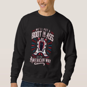 Sudadera Diseño patriótico americano de arranque de Cowboy