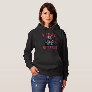 Sudadera Diseño Patriótico Feral Pero Gratuito Raccoon