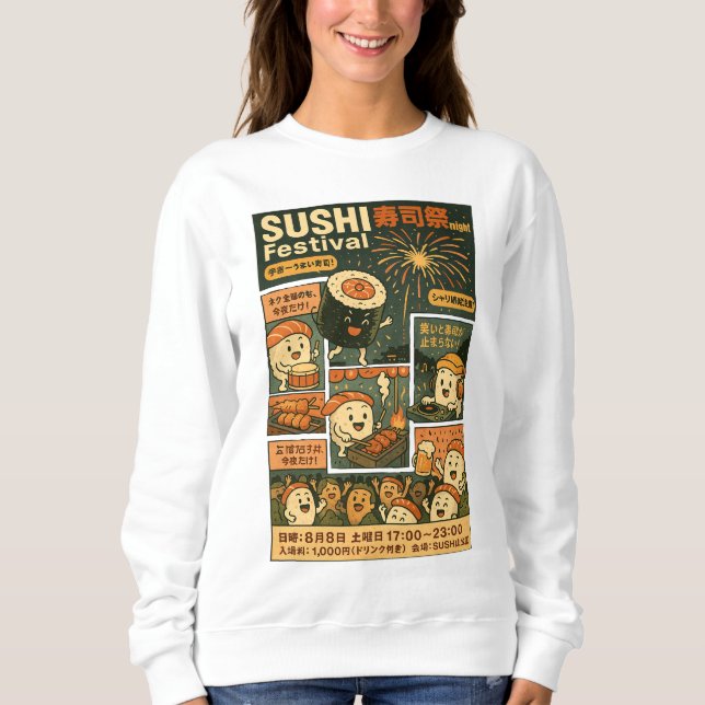 Sudadera Diseño Poster de Festival de Sushi (Anverso)