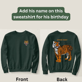 Sudadera Diseño profesional personalizado Tigre marrón Oliv