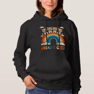 Sudadera Diseño Retro Arcoíris de Gatos Geniales