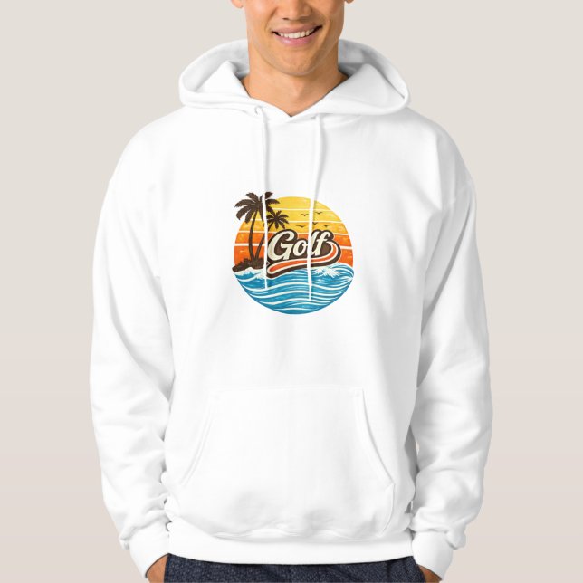 Sudadera Diseño Retro Atardecer de Golf (Anverso)