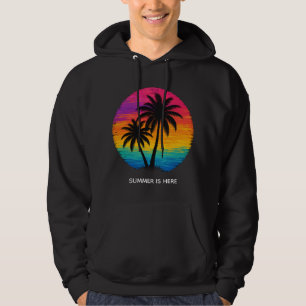 Sudadera Diseño Retro de Palmeras en Puesta de Sol Tropical