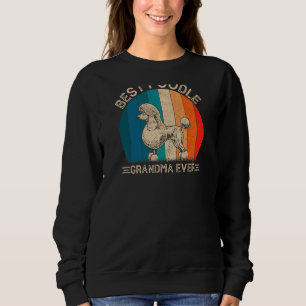 Sudadera Diseño retro de perro de caniche para abuela madre