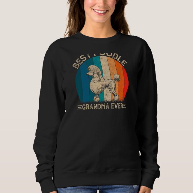 Sudadera Diseño retro de perro de caniche para abuela madre (Anverso)