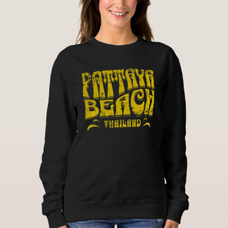 Sudadera Diseño Retro Deteriorado Playa Pattaya Tailandia