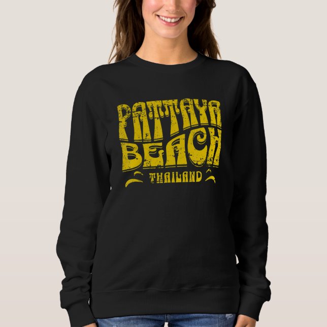 Sudadera Diseño Retro Deteriorado Playa Pattaya Tailandia (Anverso)