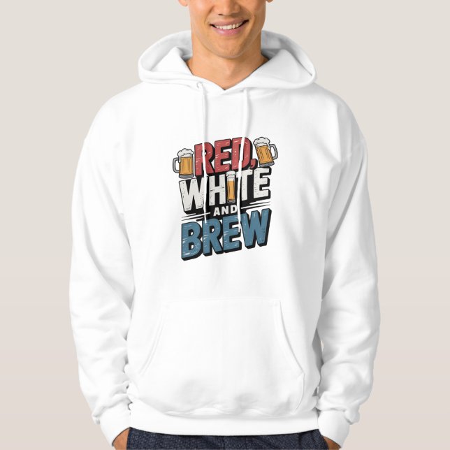 Sudadera Diseño rojo blanco y audaz de brea (Anverso)