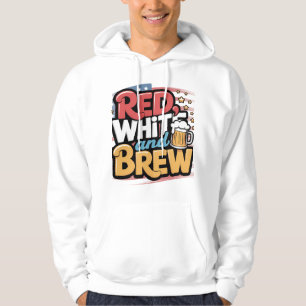 Sudadera Diseño rojo blanco y Brew USA