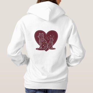 Sudadera Diseño romántico del corazón del gato
