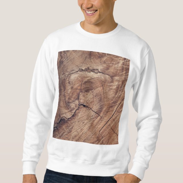 Sudadera Diseño rústico de textura de grano de madera (Anverso)
