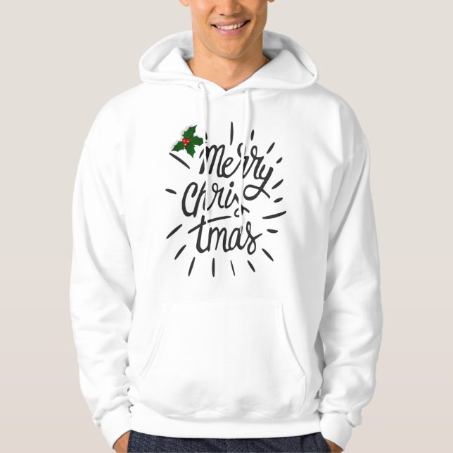 Sudadera Diseño simple de las Felices Navidad (Anverso)