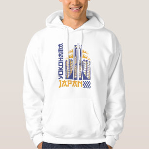 Sudadera Diseño tipográfico del horizonte futurista de Yoko