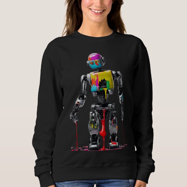 Sudadera Diseño único Guay de Robot pintado (Anverso)