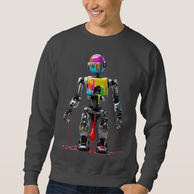 Sudadera Diseño único Guay de Robot pintado (Anverso)