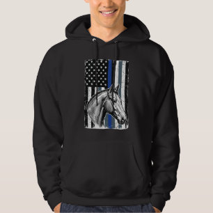 Sudadera Diseño vectorial de bandera de caballo de línea az